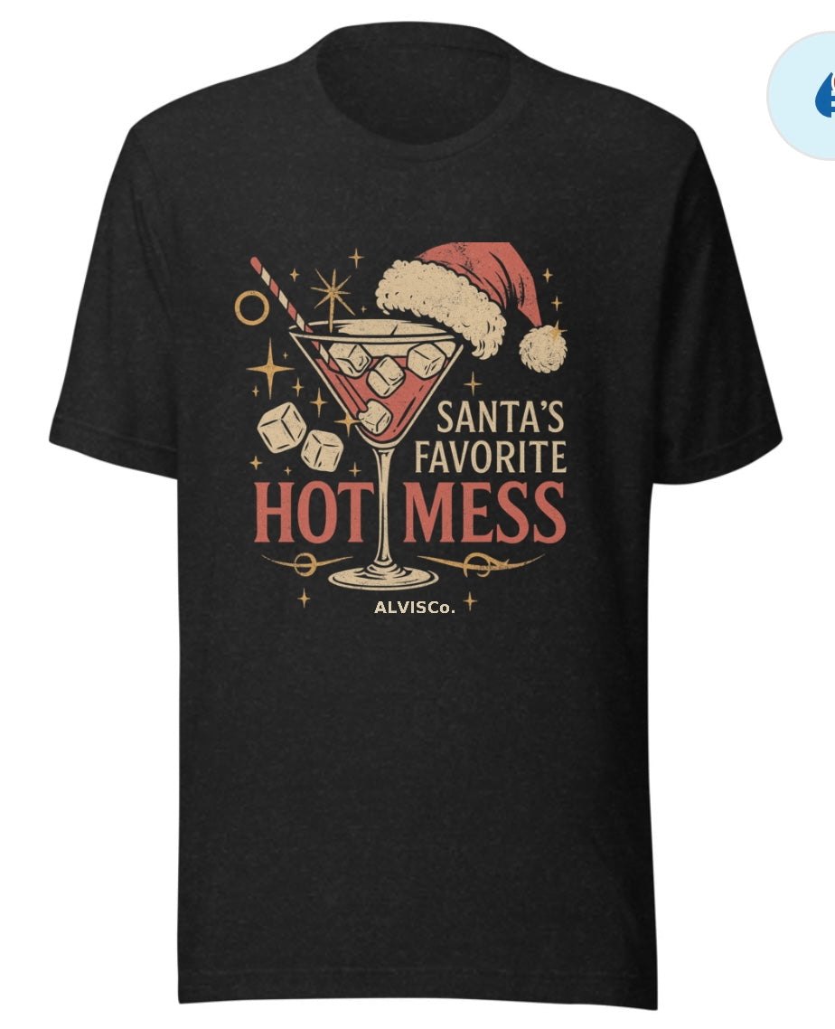 Santa’s Favorite Hot Mess – ALVISCo Christmas Cocktail Tee