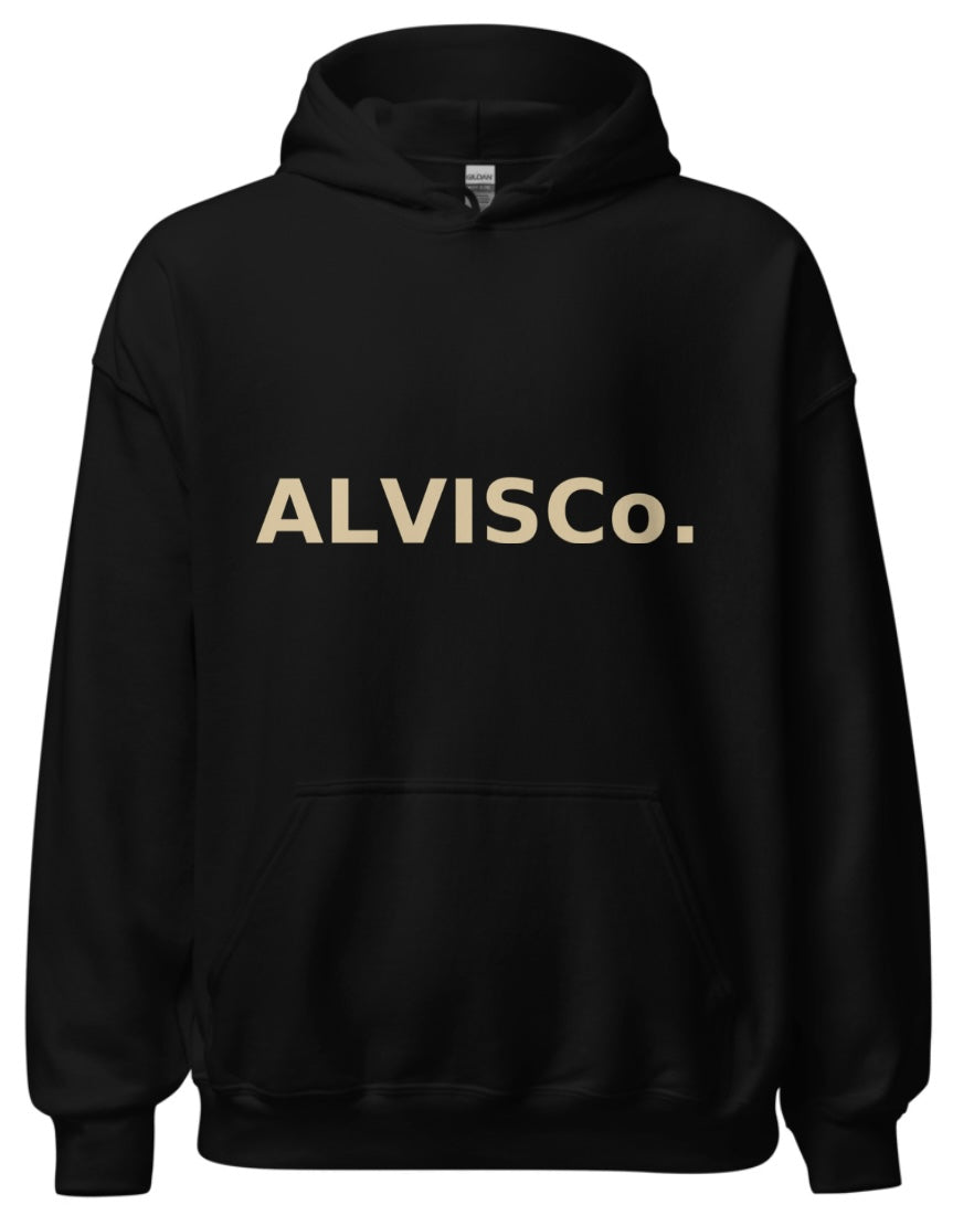 ALVISCo. Minimalist Core Logo Hoodie – Bone Ink Edition
