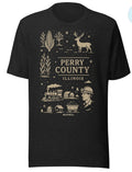 Perry County Illinois Heritage Tee — ALVISCo. Linocut Collection (Black/Beige)