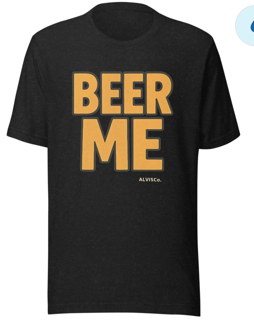 ALVISCo. “BEER ME” Classic Tee – Vintage Beige Bold Lettering